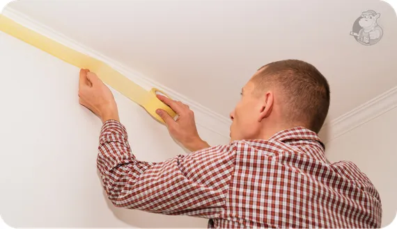 papierowa taśma malarska używana do odcinania sufitu